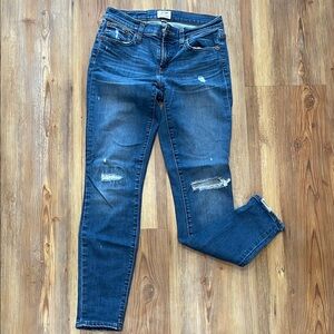 J. Crew Dark Blue Distressed Skinny Jeans